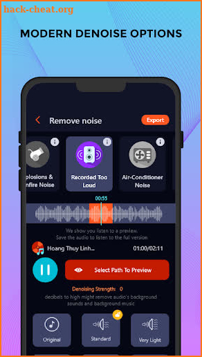 Remove noise: Reduce noise mp3 screenshot