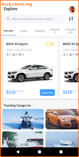 Rent-A-Moti car rental app screenshot