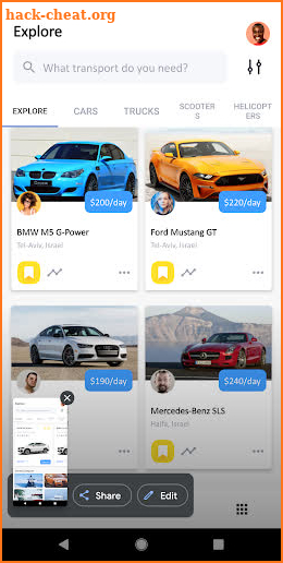 Rent-A-Moti car rental app screenshot