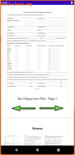 Rent Repayment Plan screenshot