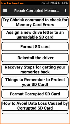 Repair Corrupted Memory Card Guide screenshot