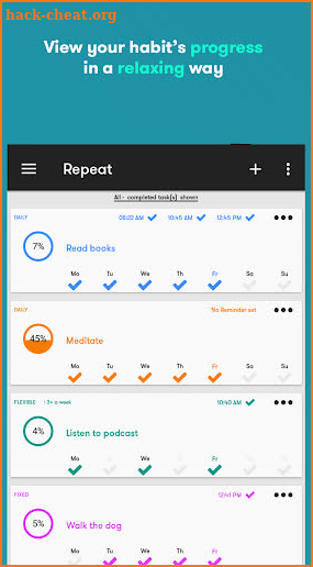 Repeat Habit - Habit tracker for goals screenshot