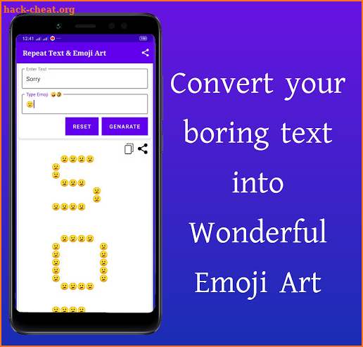 Repeat Text & Emoji Art screenshot
