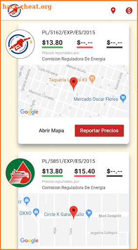 Reporte De Gasolinas En México screenshot