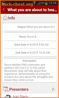 Resco.next Event App screenshot
