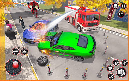 Rescue Robot Car Transform - FireTruck Robot Games screenshot