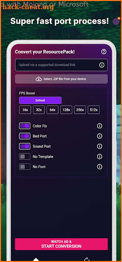 Resource Pack Converter for MC screenshot