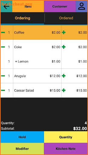 Restaurant Point of Sale | Cash Register - W&O POS screenshot