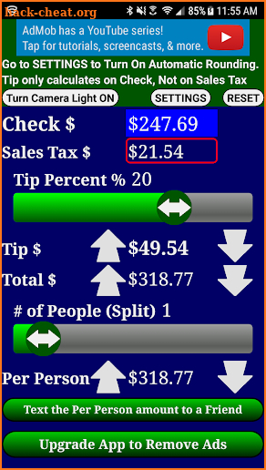 Restaurant Tip & Split Calculator Free screenshot