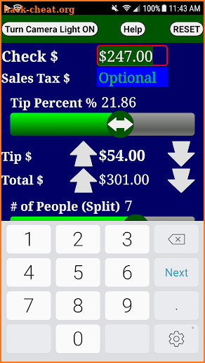 Restaurant Tip & Split Calculator Pro screenshot