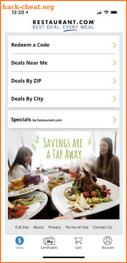 Restaurant.com screenshot