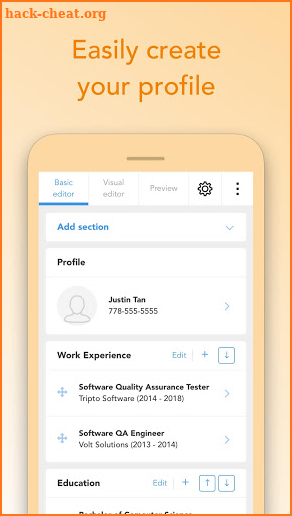 Resume Builder & CV Maker By VisualCV screenshot