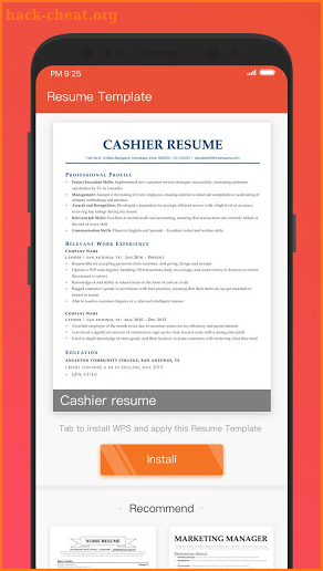 Resume Builder Free - Cashier Resume Template screenshot