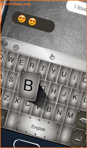 Retro Metallic Texture Keyboard Theme screenshot