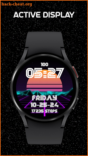 Retro Neon 80s Cool Watchface screenshot
