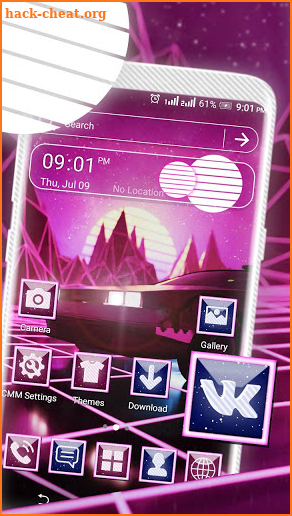 Retro Neon Car Launcher Theme screenshot