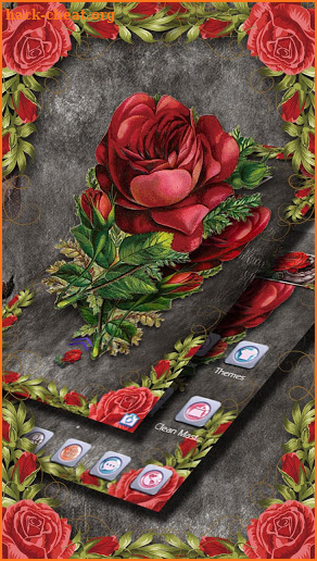 Retro Red Rose Theme screenshot