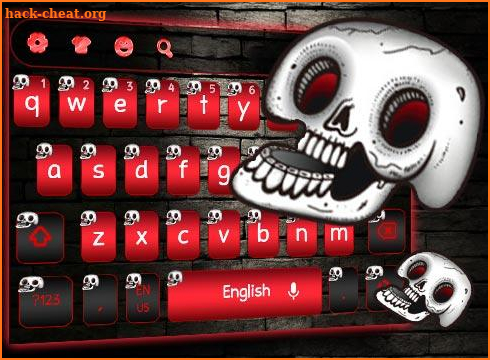 Retro Skeleton Red Keyboard Theme screenshot