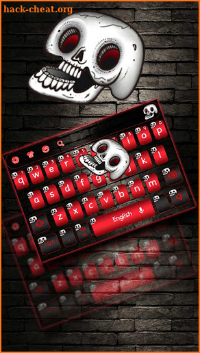 Retro Skeleton Red Keyboard Theme screenshot