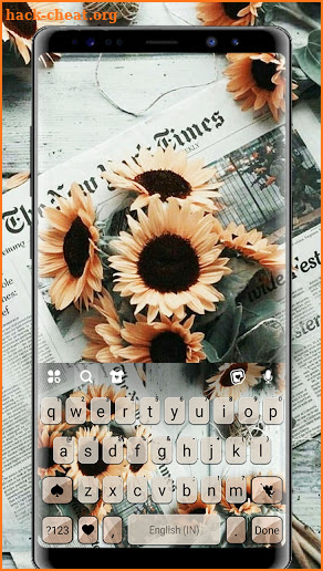 Retro Sunflower Keyboard Background screenshot