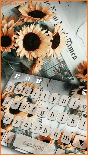 Retro Sunflower Keyboard Background screenshot