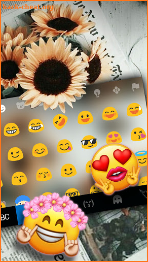 Retro Sunflower Keyboard Background screenshot