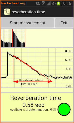 reverberation time screenshot