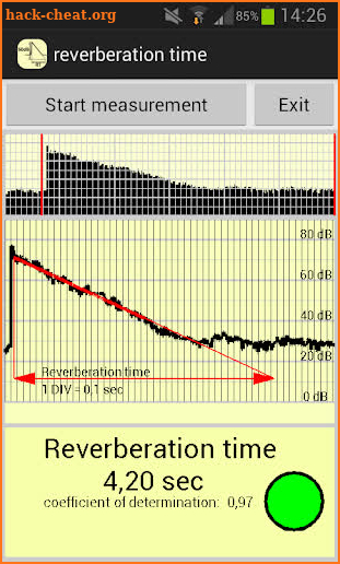 reverberation time screenshot