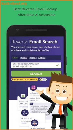 Reverse Email Search screenshot