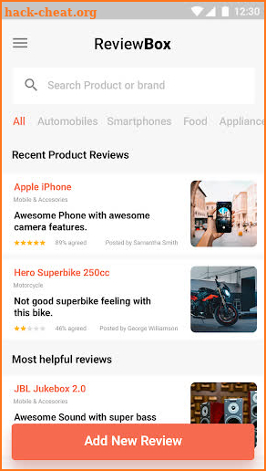 ReviewBox - Template screenshot