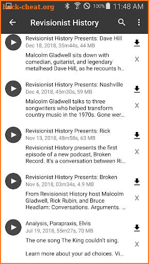 Revisionist History Podcast screenshot