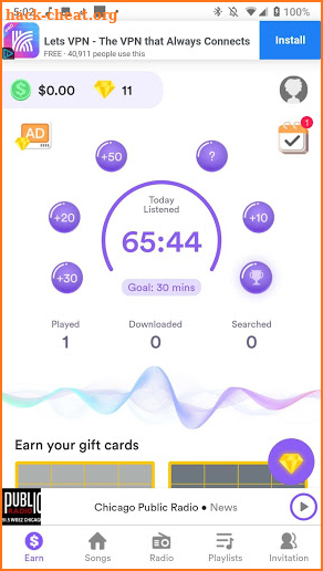 Reward Music: Win Real Money Day by Day with Music screenshot