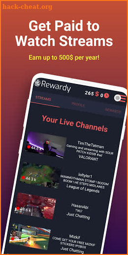Rewardy - Earn Rewards Watching Streams screenshot