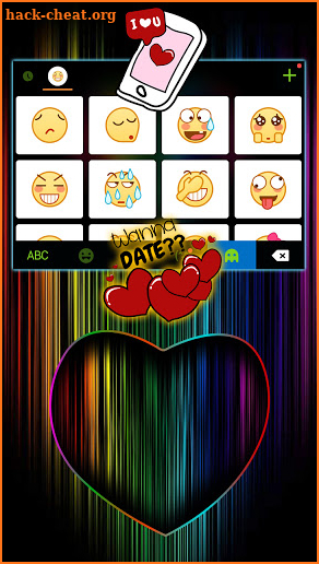 RGB Neon Heart Keyboard Background screenshot