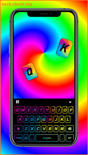 RGB Neon Spiral Keyboard Background screenshot