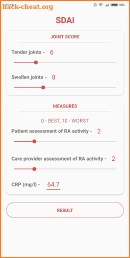 Rheumatoid Arthritis - DAS28, SDAI, CDAI screenshot