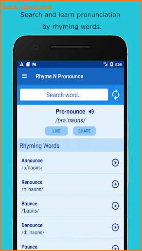 Rhyming Dictionary: American Pronunciation screenshot