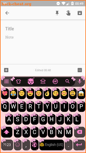 Ribbon Pink Pastel Emoji Keyboard Theme screenshot