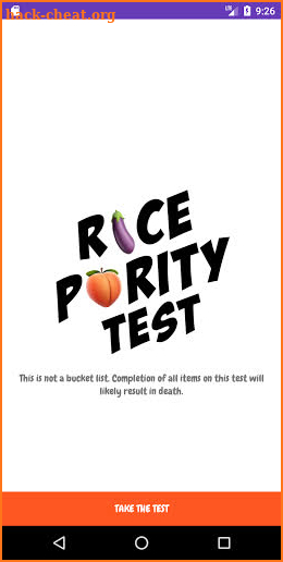 Rice Purity Test screenshot