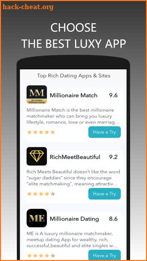 Rich Dating - luxy dating apps for rich men dating screenshot
