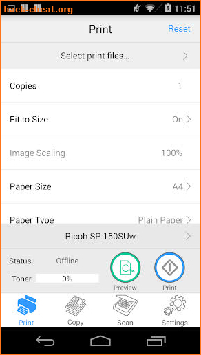 Ricoh Printer screenshot