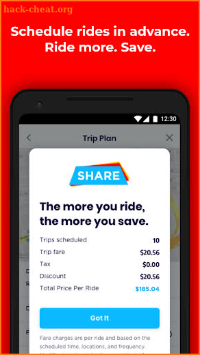 Ride with SHARE Microtransit screenshot