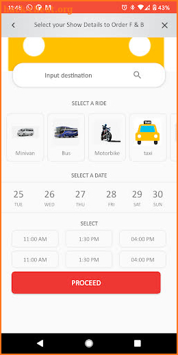 Ridehour taxi app screenshot