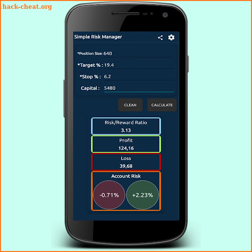 Risk Calculator for Traders screenshot