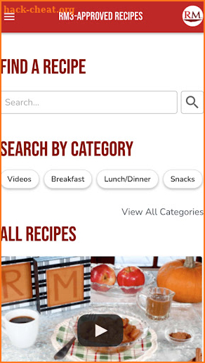 RM3®-Approved Recipes screenshot
