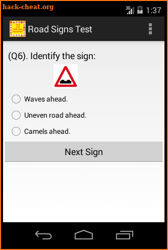Road And Traffic Signs Test screenshot