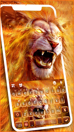 Roaring Fire Lion Keyboard Theme screenshot