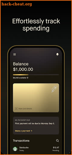 Robinhood Credit Card screenshot