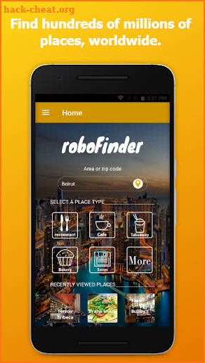 roboFinder - find places nearby, and worldwide. screenshot