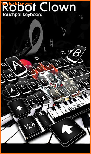 Robot Clown Piano Emoji Keyboard Theme screenshot